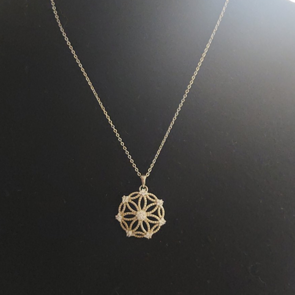 SilverTone And Crystal Necklace